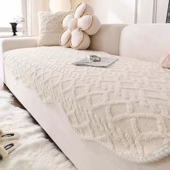 Зимняя плюшевая диванная подушка специальной формы, универсальная противоскользящая новая линейная специальная подушка, тканевый чехол для дивана 80*90cm