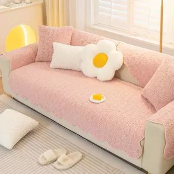 Зимняя плюшевая диванная подушка, утолщенная подушка, нескользящая кремовая кожаная ткань для дивана 70*70cm