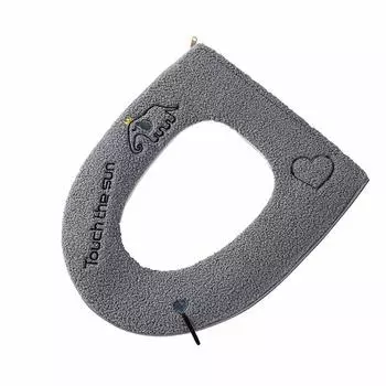 Зимняя плюшевая мягкая накладка на сиденье для унитаза, маленькая подушка на сиденье для унитаза, бытовые товары для ванной комнаты, закрывается красный