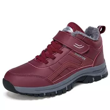 Зимняя плюшевая обувь TUINANLE, уличные нескользящие женские кроссовки, водонепроницаемые теплые зимние ботильоны 36 красный