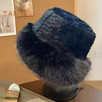 Зимняя плюшевая панама, однотонная, утолщенная, теплая, рыболовная шапка, ветрозащитная, для холодной погоды, головной убор, повседневная одежда чёрный