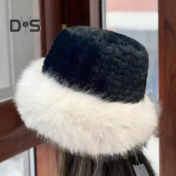 Зимняя плюшевая панама, однотонная, утолщенная, теплая, рыболовная шапка, ветрозащитная, для холодной погоды, головной убор, повседневная одежда чёрный