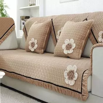 Зимняя плюшевая подушка для дивана, бытовая нескользящая простая современная тканевая подушка для дивана, универсальное полотенце «все включено» 70*70