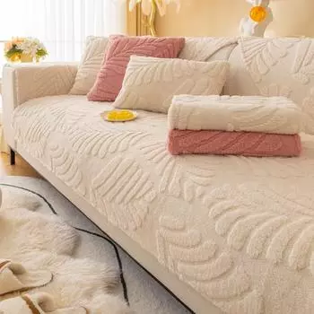 Зимняя плюшевая подушка для дивана, нескользящая, простая, современная, четыре сезона, универсальная, удобная, безворсовая, чехол для диванной подушки 70*70cm серый
