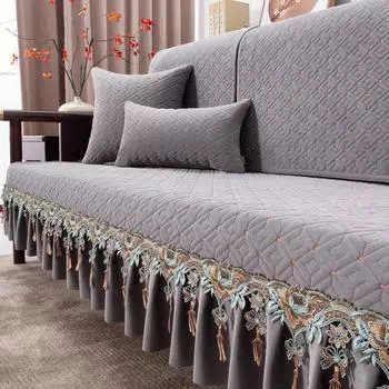Зимняя плюшевая подушка для дивана, новый чехол в китайском стиле, нескользящая ткань для мебели из цельного дерева, чехол для подушки, подушки для сидения, подушки для сидения, U-образная форма 90*90+18cm