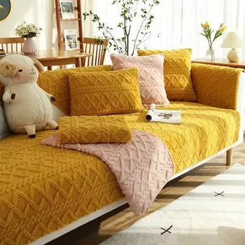 Зимняя плюшевая подушка для дивана, простая зимняя утолщенная кожаная подушка, новый нескользящий чехол для дивана, универсальный чехол, полотенце 70*70