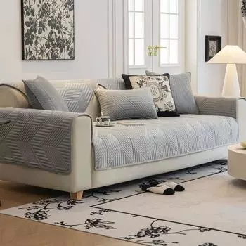 Зимняя плюшевая подушка для дивана, современная простая подушка, утолщенный кожаный чехол для дивана, осенне-зимний стиль, тканевое полотенце, европейский стиль 70*70cm