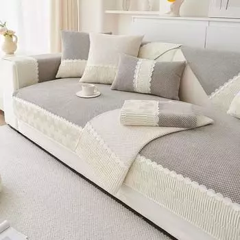 Зимняя плюшевая подушка для дивана, сплошной цвет, чехол для дивана для гостиной, диванные подушки, простой нескользящий чехол на спинку дивана, подлокотник 70x70cm 1pcs