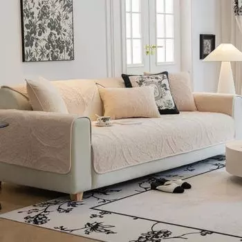 Зимняя плюшевая подушка для дивана, универсальная нескользящая подушка на четыре сезона, французский ретро чехол для дивана, тканевый чехол 70*70cm