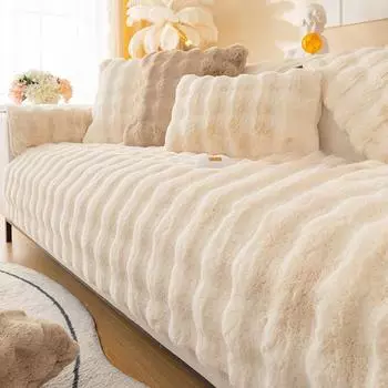 Зимняя плюшевая подушка для дивана, утолщенная, нескользящая, легкая, роскошная подушка, зимний кожаный чехол для дивана, ткань 70*70cm