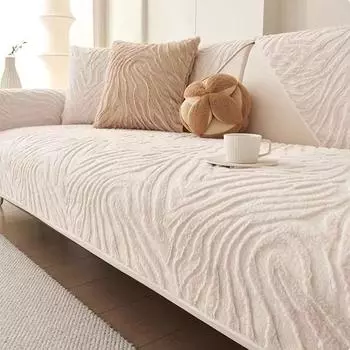 Зимняя плюшевая подушка для дивана, утолщенный противоскользящий чехол для дивана, теплый полотенце, L-образный универсальный чехол для дивана для украшения гостиной 70x70 A