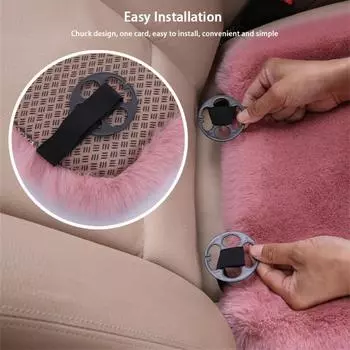 Зимняя плюшевая подушка для сиденья автомобиля из меха кролика, зимняя теплая утолщенная шерстяная квадратная подушка для водителя или со-