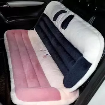 Зимняя плюшевая подушка для сиденья автомобиля, милый чехол для сиденья автомобиля, мультяшная подушка на талию, чтобы согреться, аксессуары для сиденья
