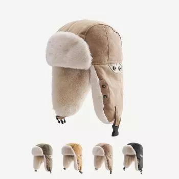 Зимняя плюшевая шапка-ушанка пилот-бомбер маска для лица очки для катания на лыжах велосипеде снег утолщенная теплая хлопковая шапка очки женская ветрозащитная