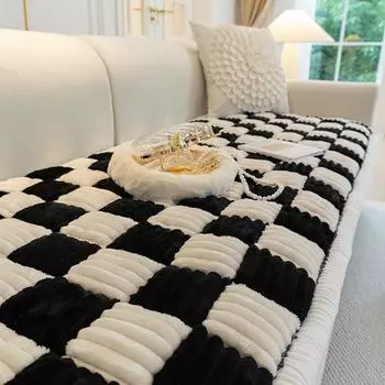 Зимняя плюшевая утолщенная подушка для дивана, ковер для спальни, нескользящая подушка из цельного дерева из красного дерева, офисная подушка, подушка для дивана 50*50