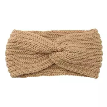 Зимняя плюшевая вязаная шерстяная повязка на голову для женщин и девочек, теплая эластичная повязка для волос ручной работы, головной платок, бандана, головной убор