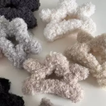 Зимняя плюшевая заколка для волос в виде звезды, модная, темпераментная, большая заколка в виде акулы для женщин и девочек, универсальная, элегантная, аксессуары для волос A2