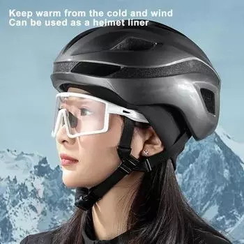Зимняя подкладка для шлема, ветрозащитная флисовая подкладка, лыжная шапка-бини, теплая шапка для холодной погоды светло-серый