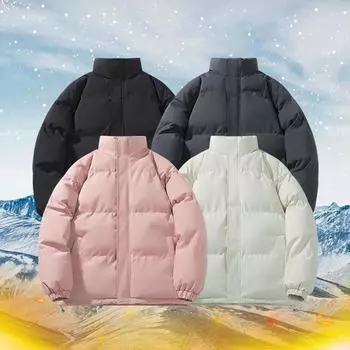 Зимняя подростковая трендовая стеганая куртка, утолщенная, универсальная, однотонная, стеганая куртка для пары M чёрный