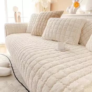 Зимняя подушка для дивана, бархатная термонескользящая зимняя подушка для дивана, плюшевый подлокотник для дивана, полный комплект полотенец 70*70cm