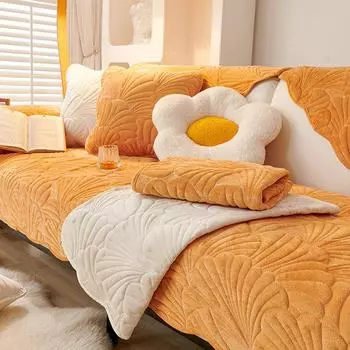 Зимняя подушка для дивана Four Seasons Универсальная нескользящая утолщенная подушка Доступный роскошный стиль Универсальный универсальный чехол для дивана Ткань 70*70CM