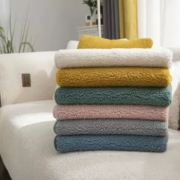 Зимняя подушка для дивана из овчины, утолщенная флисовая подушка, нескользящий кожаный чехол для дивана, высококачественный скандинавский простой зимний чехол 70*70