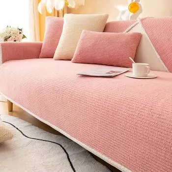 Зимняя подушка для дивана, плюшевая утолщенная теплая тканевая подушка для дивана, нескользящая подушка для дивана 70cm*70cm