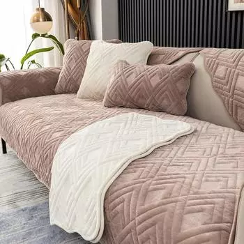 Зимняя подушка для дивана, современная комбинация, универсальный универсальный чехол для дивана, нескользящий голландский короткий бархатный простой чехол для дивана, подушка 70x70cm 1pcs