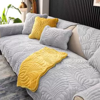 Зимняя подушка для дивана, современная комбинация, универсальный универсальный чехол для дивана, нескользящий голландский короткий бархатный простой чехол для дивана, подушка 45x45cm pillowcase бежевый