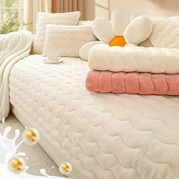 Зимняя подушка для дивана, утолщенная нескользящая зимняя плюшевая подушка, кожаный чехол для дивана 70*70