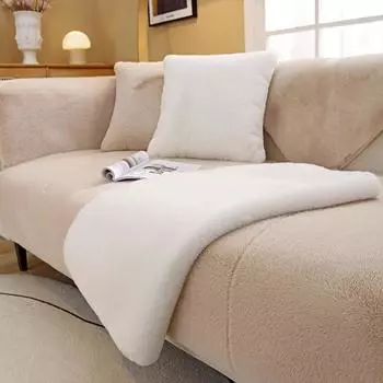 Зимняя подушка для дивана, утолщенная плюшевая нескользящая подушка, простой зимний кожаный чехол для дивана, ткань 70*70