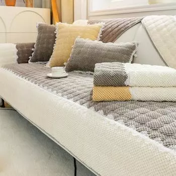 Зимняя подушка для дивана, утолщенный теплый чехол, полотенце, вельветовая подушка, универсальный чехол для дивана, плюшевое полотенце для спинки 70*70