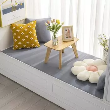 Зимняя подушка для окна, подушка для выступа, одеяло, сплошной цвет, плюшевая подушка, коврик для спальни, балкона 60*160cm серый