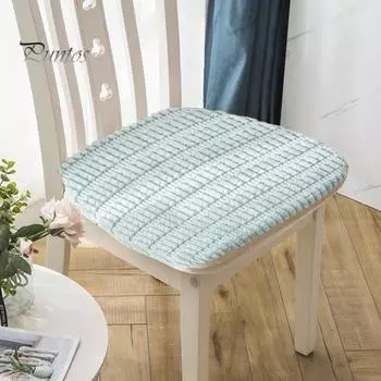 Зимняя подушка для сиденья с набивкой, противоскользящая подошва, быстро восстанавливающая форму, съемный чехол, утолщенный пушистый плюш для гостиной и офиса M хаки