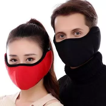 Зимняя полумаска для лица, ветрозащитная Термальная велосипедная маска для кемпинга, наушники, унисекс, хлопковая утолщенная крышка для лица, теплые походные шарфы темно-розовый