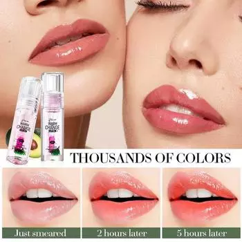 Зимняя помада для губ «Зимний глоток» с цветочным эффектом, масло для губ, подарок для женщин, питает губы, масло для губ с изменением цвета, 1 шт., 2,4 г One Size