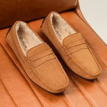 Зимняя повседневная деловая обувь для мужчин, модные универсальные износостойкие уличные туфли с бархатом и круглым носком для мужчин 39