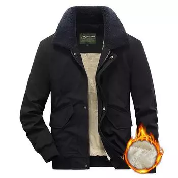 Зимняя повседневная молния бархат однотонный хлопок тип посадки черный боковой шов карман молодежная хлопковая подкладка одежда M