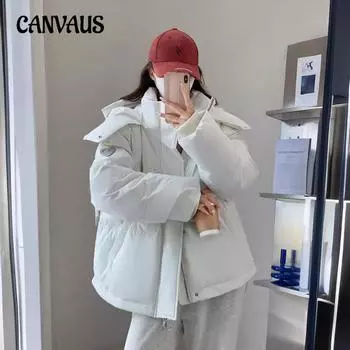 Зимняя повседневная одежда больших размеров из хлопка, женская свободная куртка из хлопка S белый