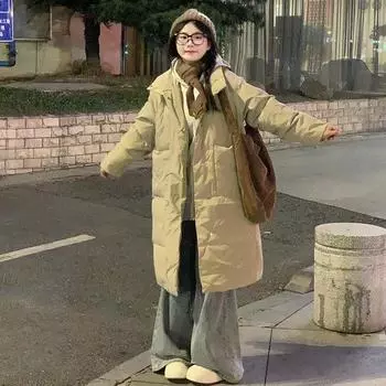 Зимняя повседневная одежда из хлопка для студенток теплая свободная одежда для холодного хлеба модное пальто S чёрный