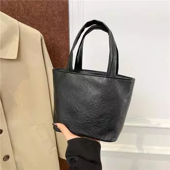 Зимняя повседневная портативная квадратная сумка-тоут из мягкой кожи, простая сумка для поездок на работу через плечо, сумка через подмышку, женская сумка для работы коричневый