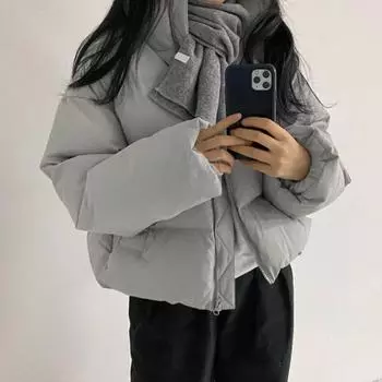 Зимняя повседневная свободная куртка ручной работы из хлопка с хлопковой подкладкой для женщин, женская куртка с хлопковой подкладкой для женщин One Size серый
