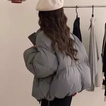 Зимняя повседневная женская теплая хлопковая куртка, короткая женская куртка-хлеб, топ, женское зимнее пальто, пальто M белый