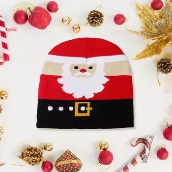 Зимняя праздничная рождественская вязаная шапка для взрослых и детей, шапка-бини из толстой шерстяной пряжи с узором Санта-Клауса, Лось, Снежинки и снеговика