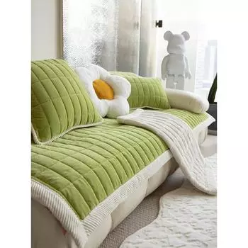 Зимняя простая плюшевая нескользящая диванная подушка в стиле ретро, чехол для дивана, тканевое полотенце для волос, подушка для сидения 60*60cm