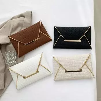 Зимняя простая сумка-конверт через плечо с ручкой для молодежи, женская сумка-конверт с ручкой на ремне коричневый