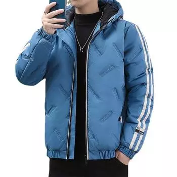 Зимняя пуховая хлопчатобумажная куртка мужская повседневная свободная теплая мужская верхнее пальто с капюшоном хлопчатобумажная куртка мужская одежда M