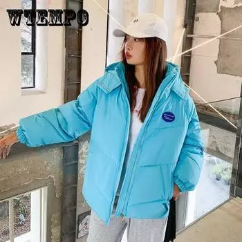 Зимняя пуховая хлопковая куртка, женская короткая хлопковая куртка, модная утолщенная хлопковая куртка, свободная куртка большого размера S белый