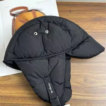 Зимняя пуховая шапка Lei Feng, зимняя универсальная термозащитная летная шапка для защиты ушей, мужская и женская альпинистская защитная шапка для ушей M56-58cm белый