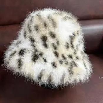 Зимняя пушистая искусственная меховая панама для женщин из кроличьего меха, теплая толстая плюшевая зимняя шапка для женщин, модная роскошная панама для рыбалки Y2k